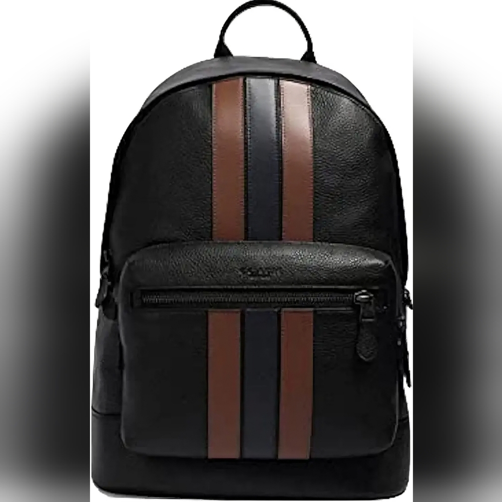 Coach Men's West Backpack In Signature Canvas With Varsity Stripe